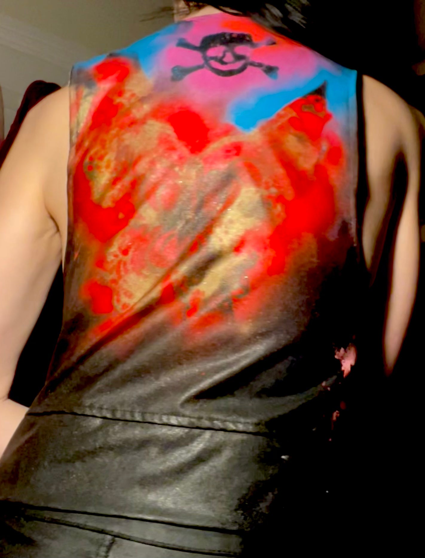 Leather waistcoat upcycle