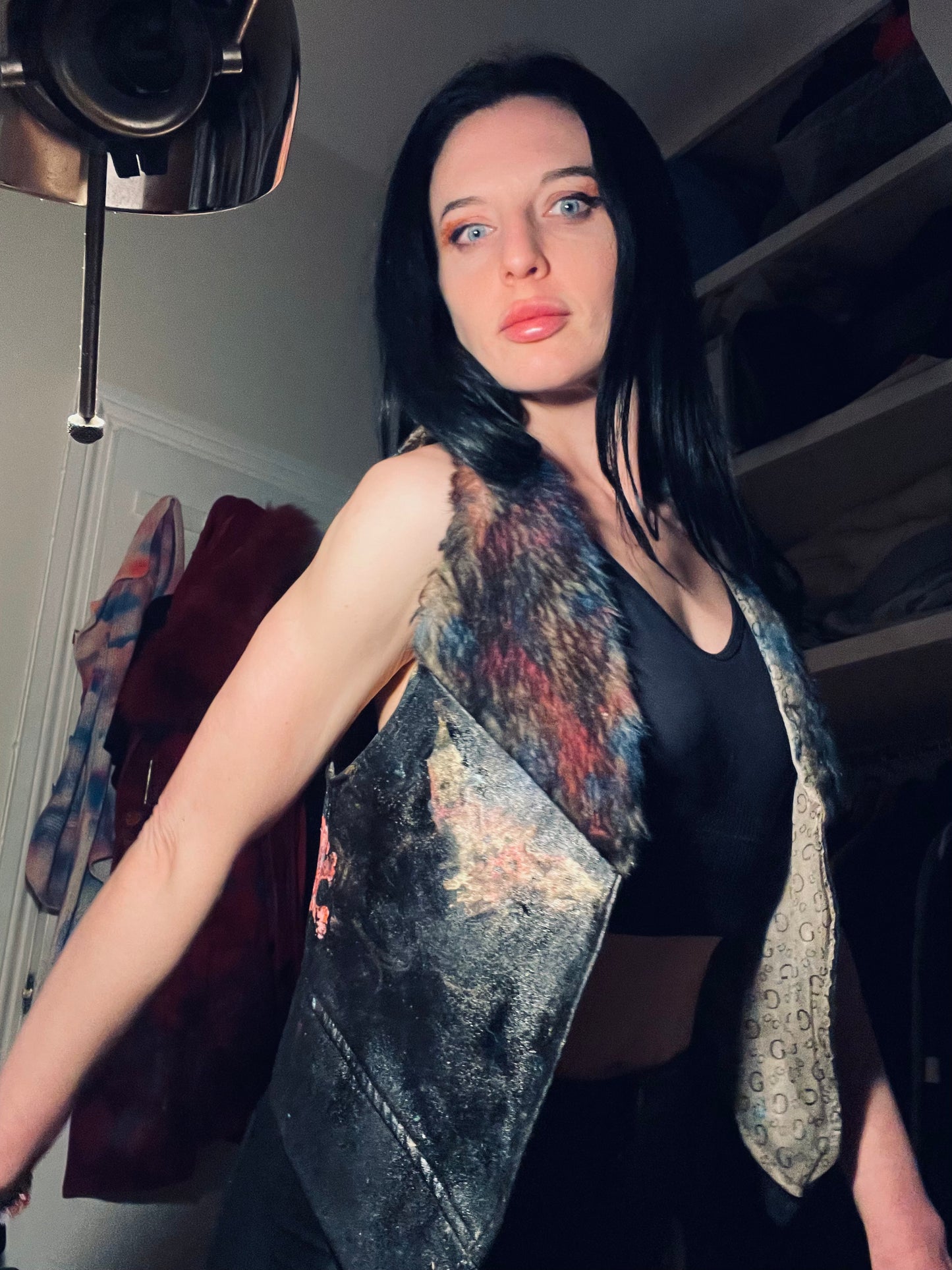 Leather waistcoat upcycle