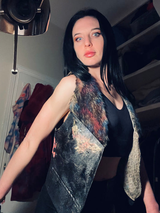Leather waistcoat upcycle